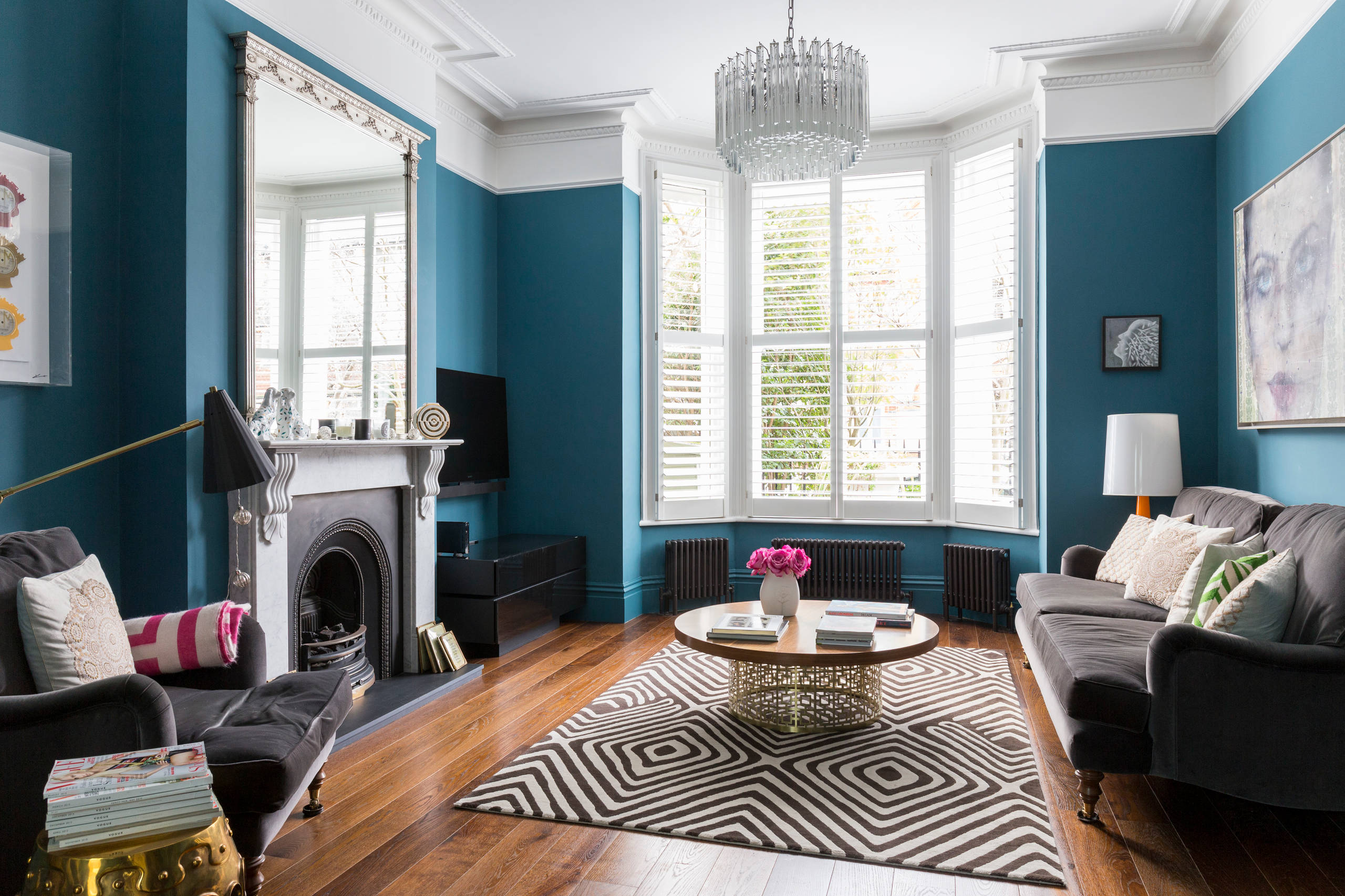 Freshly painted modern living room.